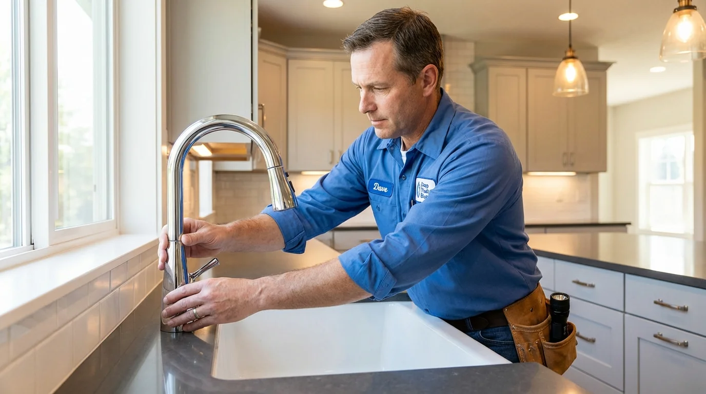 Kitchen faucet installation by Johns Plumbing LLC in Deshler